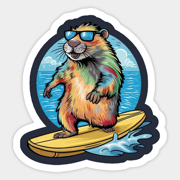 Surf Marmot Sticker by Montony